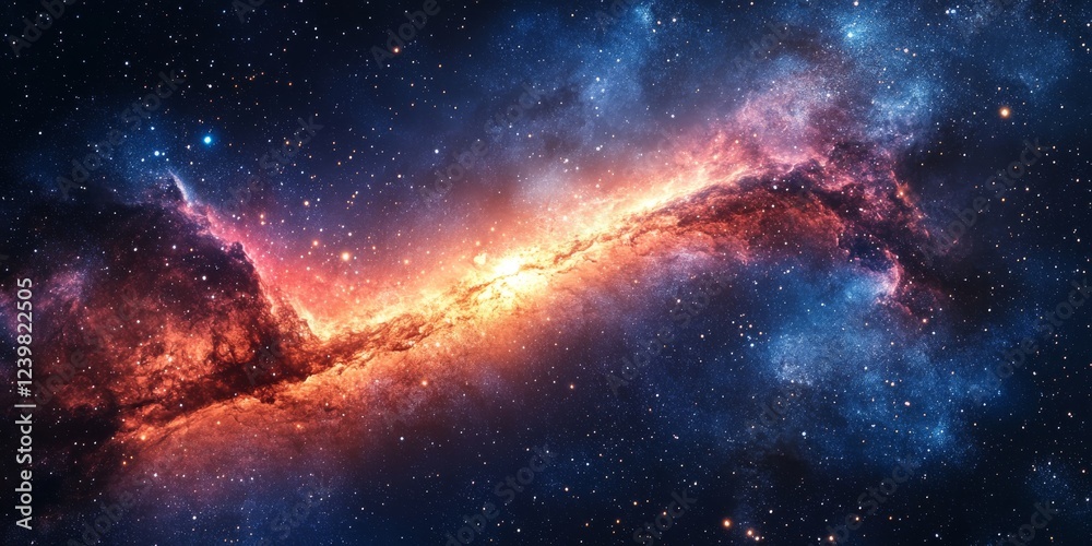 Fototapeta premium Stunning Photorealistic Space Scene with Vibrant Colors and Stars