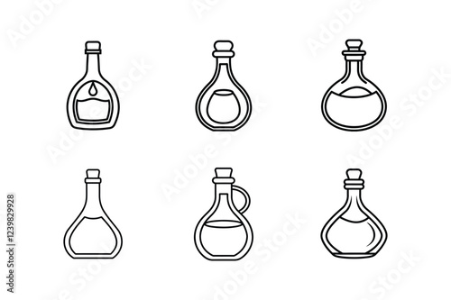 vinegar icon line art vector illustration