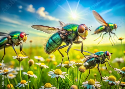 Panoramic Landscape Showing Hylemya Flies in Natural Habitat photo