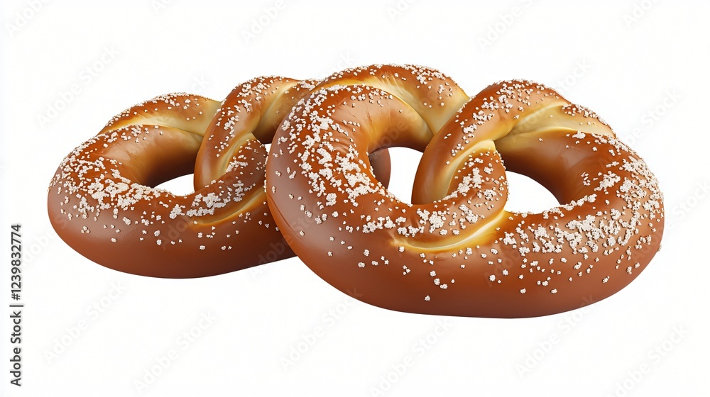 Delicious Soft Pretzels with Coarse Salt on Top Traditional German Baked Snack Foods Delicatessen. Delicious Soft Pretzels with Coarse Salt on Top Traditional German Baked Snack Foods Delicatessen.