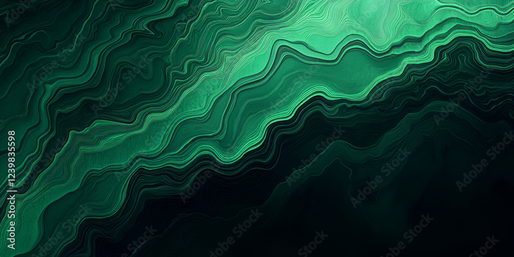 Emerald Flow: Abstract emerald green and black waves flowing in a mesmerizing pattern, reminiscent of nature's organic forms, providing a sense of motion and tranquility. Emerald Flow: Abstract emerald green and black waves flowing in a mesmerizing pattern, reminiscent of nature's organic forms, providing a sense of motion and tranquility.