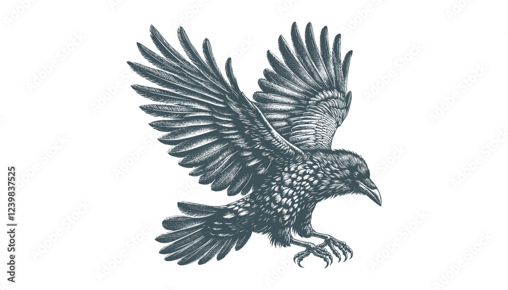 Obraz premium crow vector, raven vector
