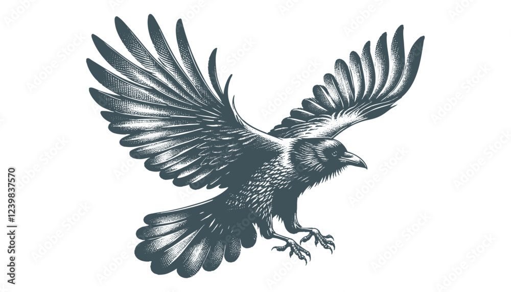 Obraz premium crow vector, raven vector