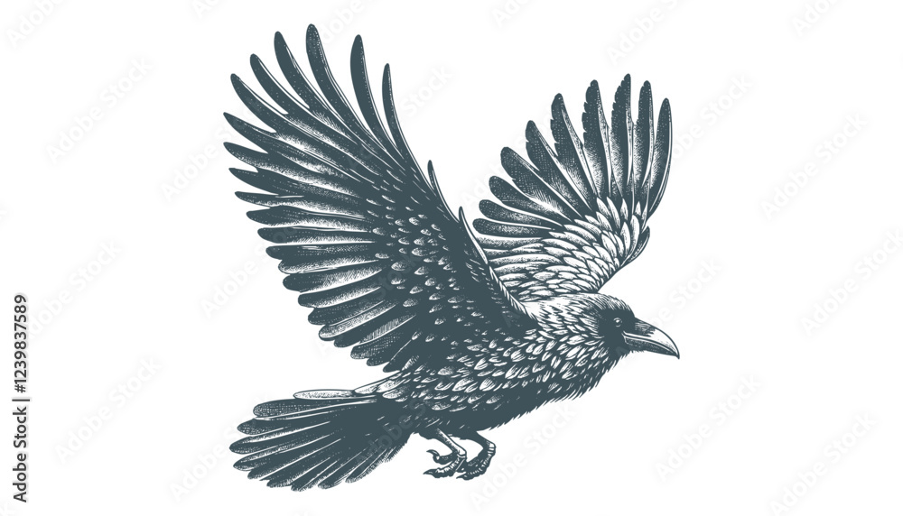 Obraz premium crow vector, raven vector