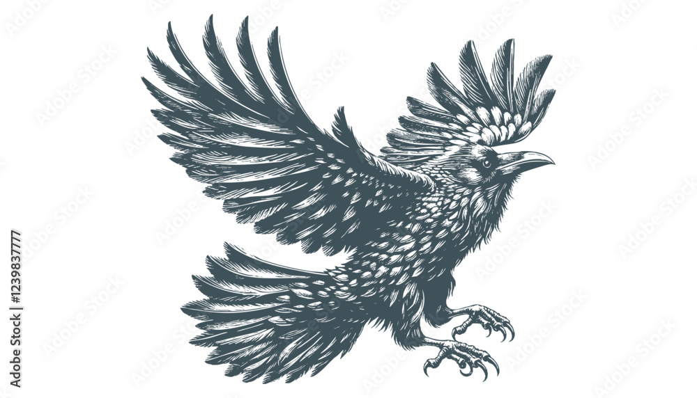 Fototapeta premium crow vector, raven vector
