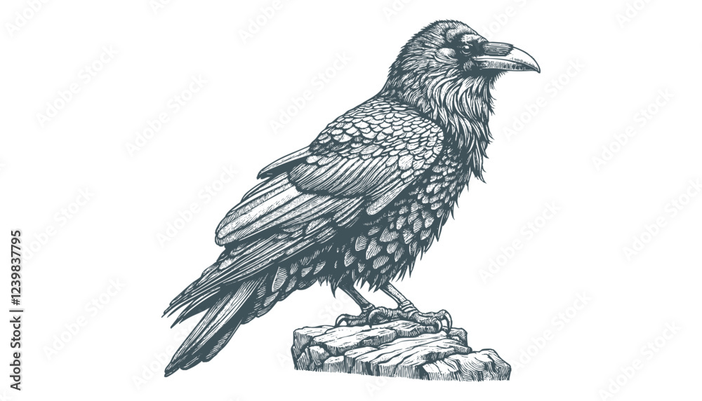 Fototapeta premium crow vector, raven vector