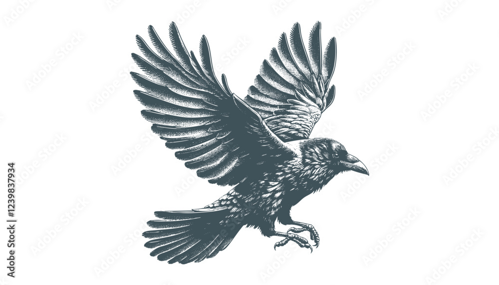 Obraz premium crow vector, raven vector