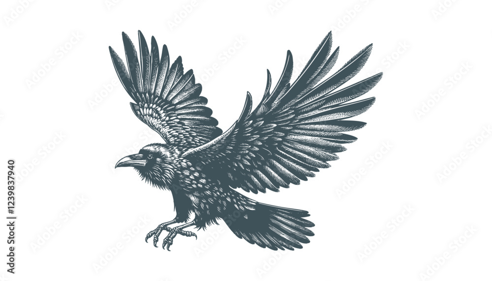 Obraz premium crow vector, raven vector