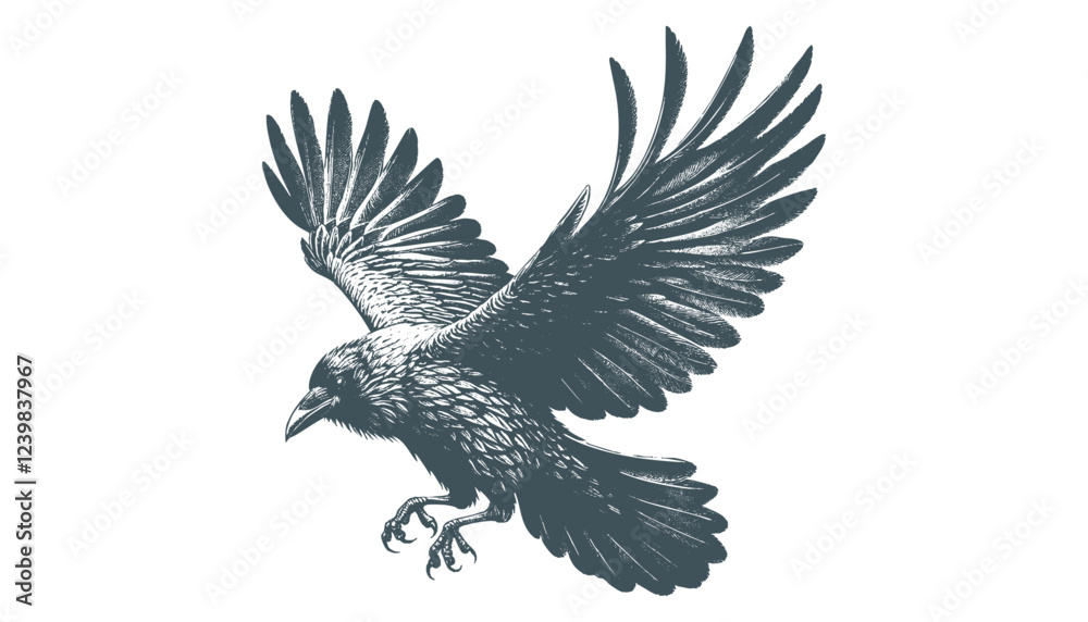 Obraz premium crow vector, raven vector