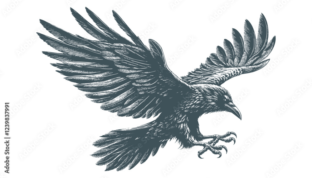 Fototapeta premium crow vector, raven vector