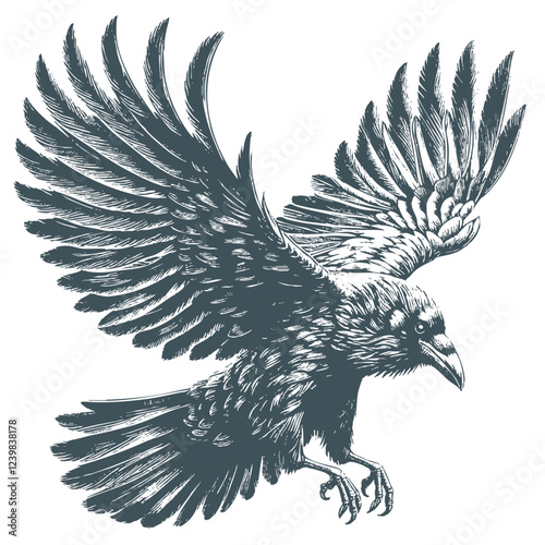 crow vector, raven vector