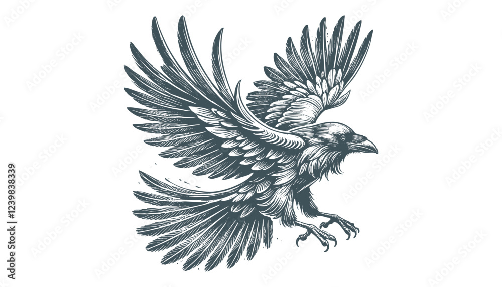 Fototapeta premium crow vector, raven vector