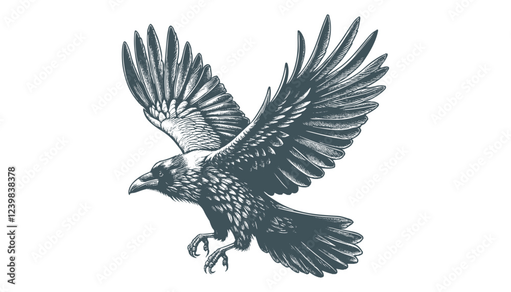 Obraz premium crow vector, raven vector