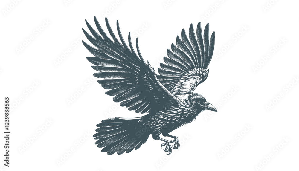 Obraz premium crow vector, raven vector