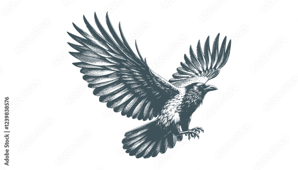 Obraz premium crow vector, raven vector