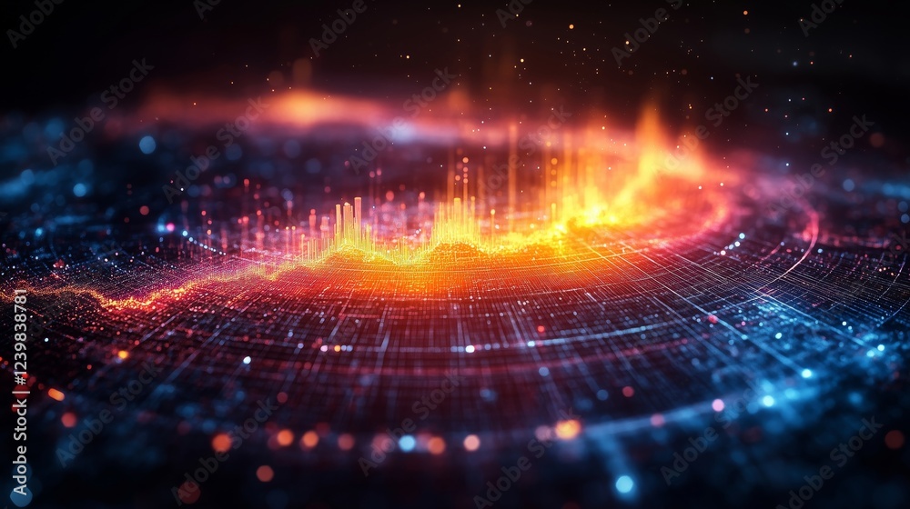 Fototapeta premium Vibrant Waveform Representation in Modern Digital Design