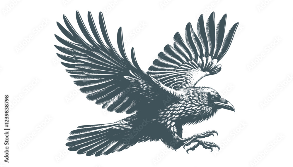 Fototapeta premium crow vector, raven vector