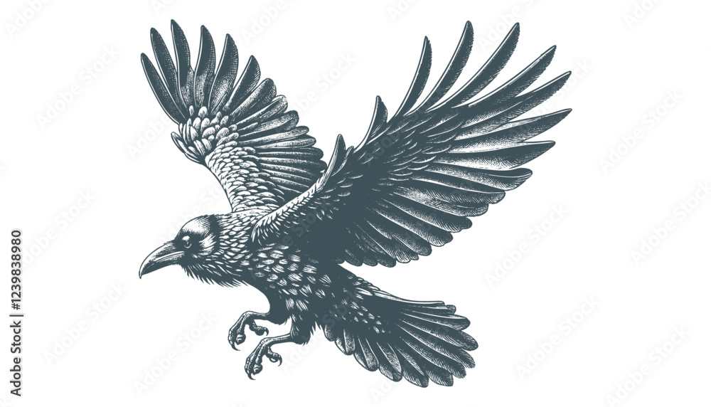 Fototapeta premium crow vector, raven vector