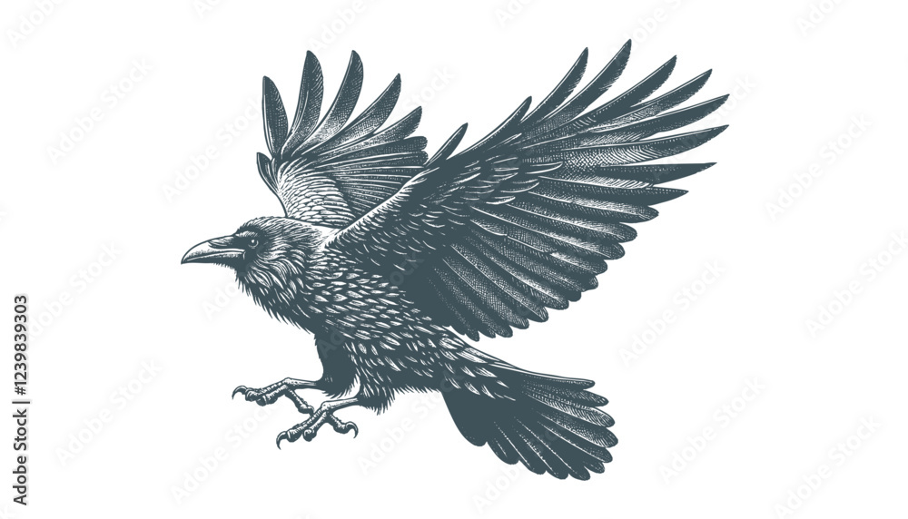 Fototapeta premium crow vector, raven vector