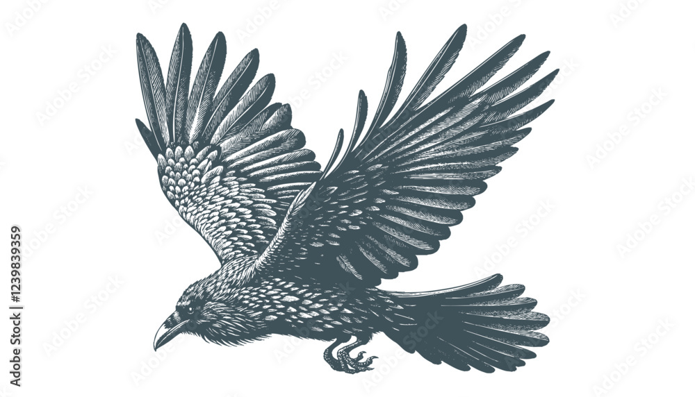 Fototapeta premium crow vector, raven vector