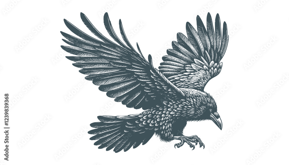 Obraz premium crow vector, raven vector