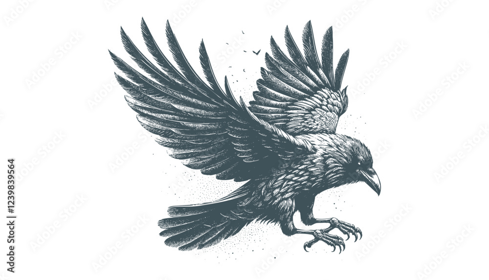 Obraz premium crow vector, raven vector