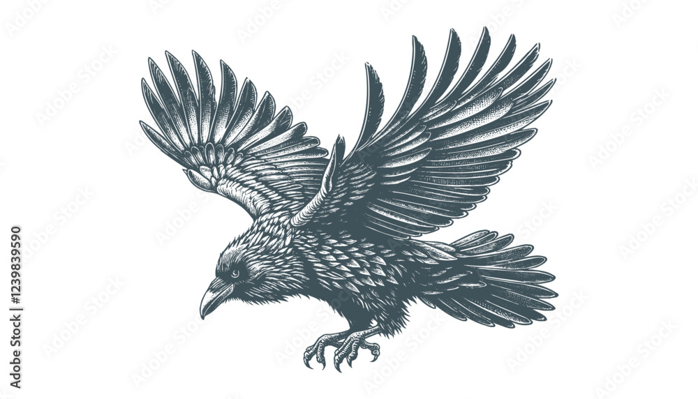 Obraz premium crow vector, raven vector