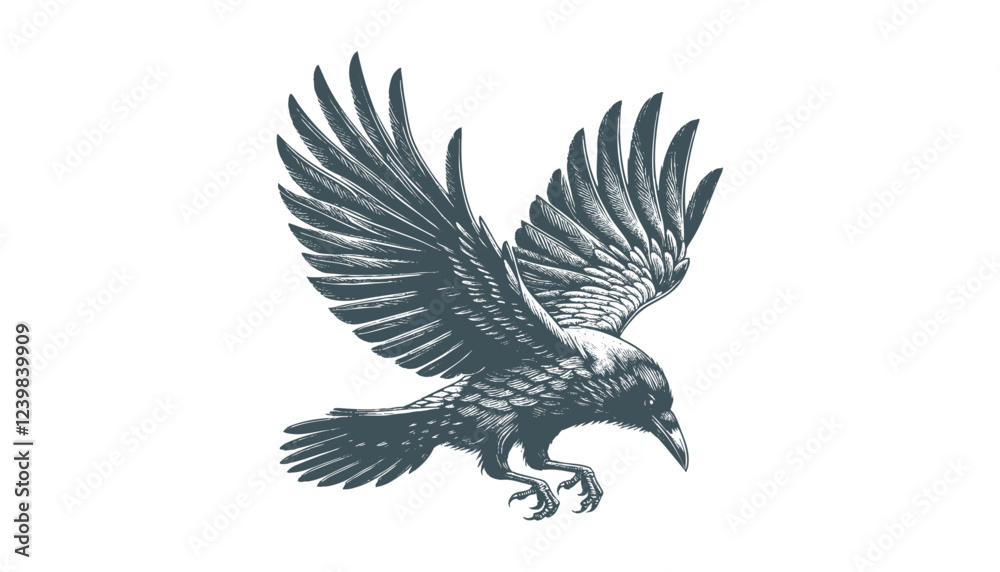 Obraz premium crow vector, raven vector