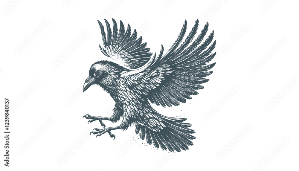 Obraz premium crow vector, raven vector