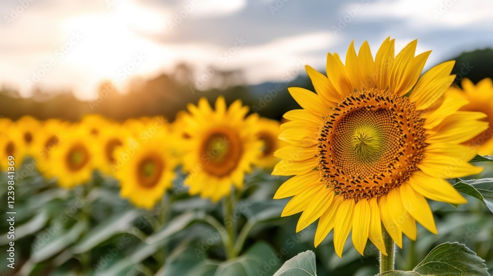 A vibrant field of sunflowers basking in sunlight, showcasing nature's beauty. A vibrant field of sunflowers basking in sunlight, showcasing nature's beauty.