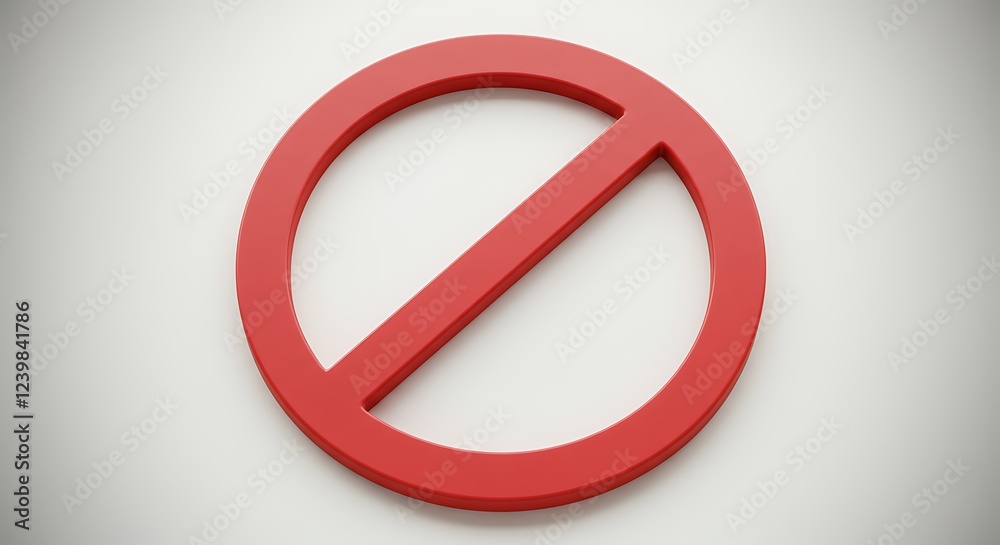 Red Prohibition Sign 3d Render Prohibition Symbol Red Prohibition Sign 3d Render Prohibition Symbol