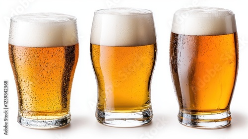 Wallpaper Mural Three glasses of beer with varying colors and foam. Torontodigital.ca