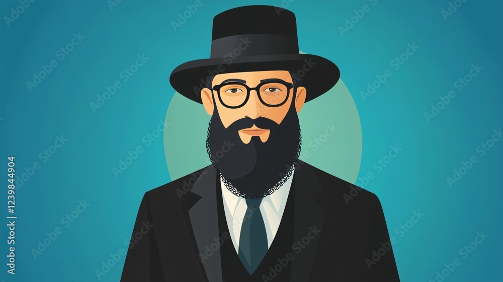 Orthodox Jewish Man with Payot and Kippah Praying at the Western Wall in Jerusalem