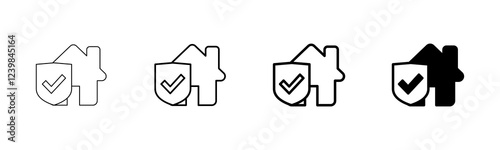 House insurance icon vector isolated on white background. house protection icon.