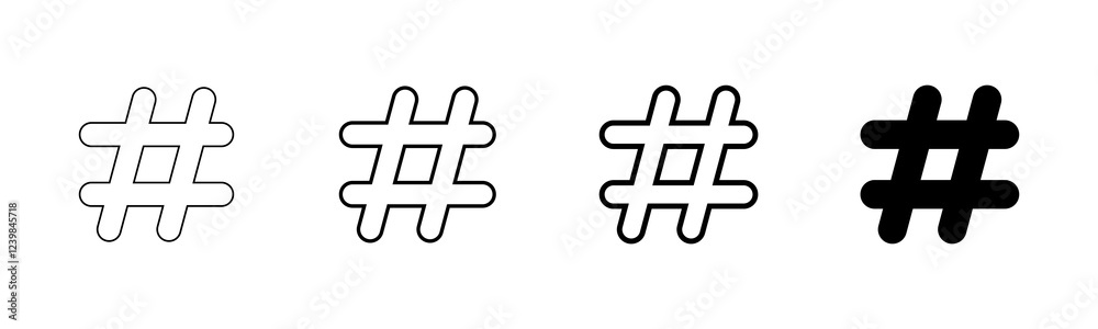 Obraz premium Hashtag icon vector isolated on white background. hashtag vector icon