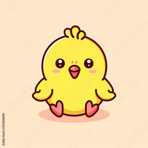 vector cute chick in simple c...