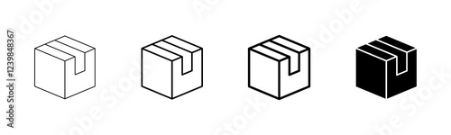 Box icon vector isolated on white background. Cardboard box, packaging open. Box vector icon