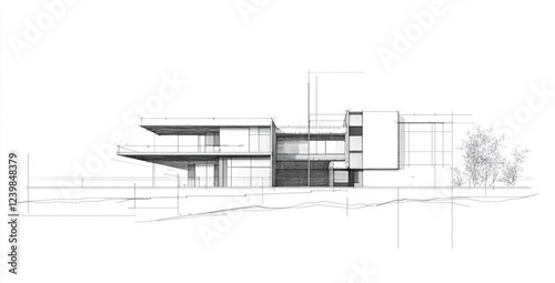 Building with a line drawing