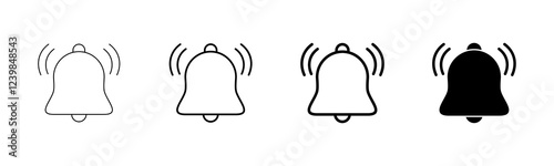 Bell Icon vector isolated on white background. Notification symbol. Bell vector icon
