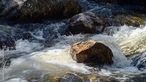 78.Mossman River flowing through boulders at the Mossman Gorge in the Shire of Douglas, Daintree National Park photo