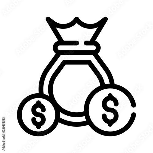 money bag line icon