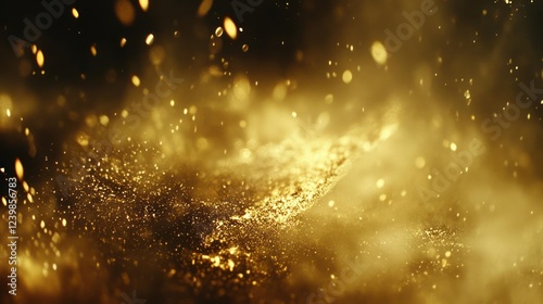 Abstract golden dust particles background photo