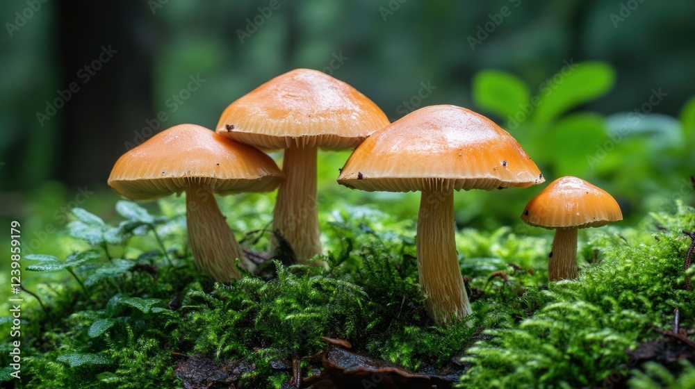 Enchanted Forest Mushrooms: A Close-Up View of Autumnal Fungi Enchanted Forest Mushrooms: A Close-Up View of Autumnal Fungi