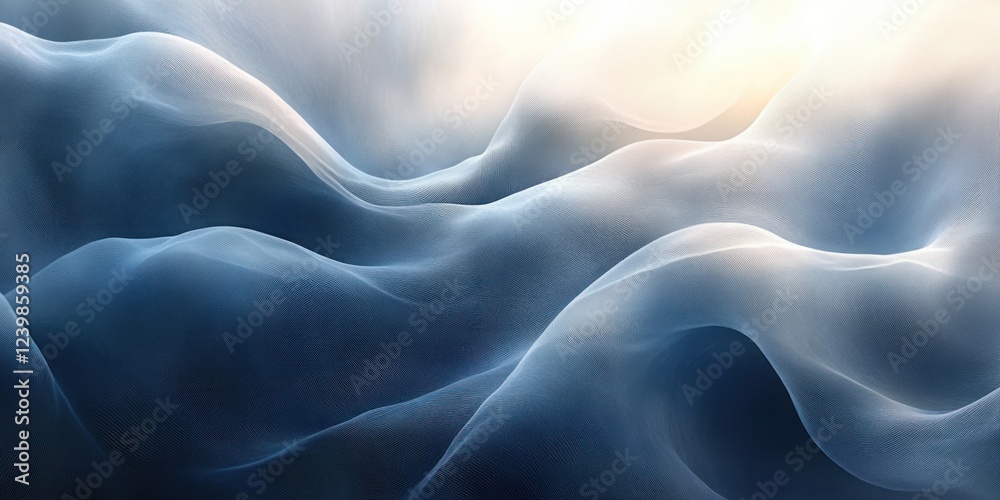 Obraz premium Abstract Minimalist Watercolor Flowing Lines and Shapes Soft Ambiance Tranquil Modern Design