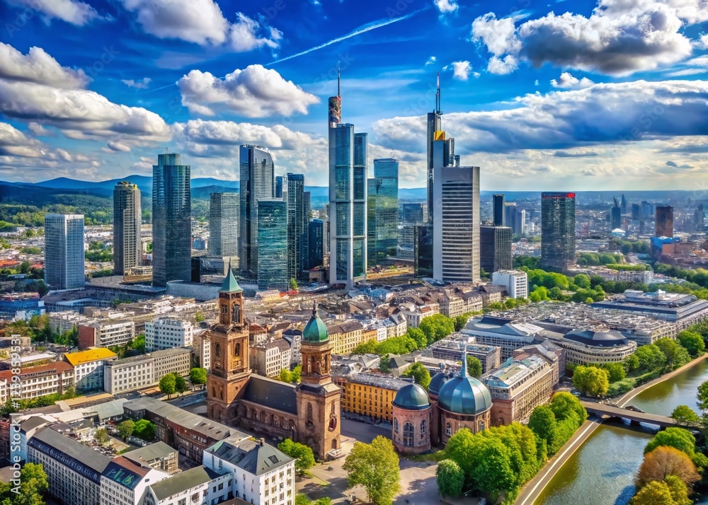 Obraz premium Skyline and Cityscape of Frankfurt am Main, Germany