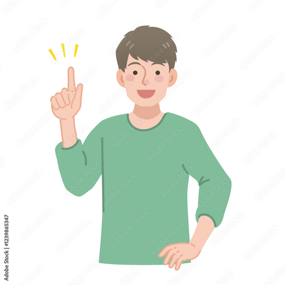 指差しをする男性