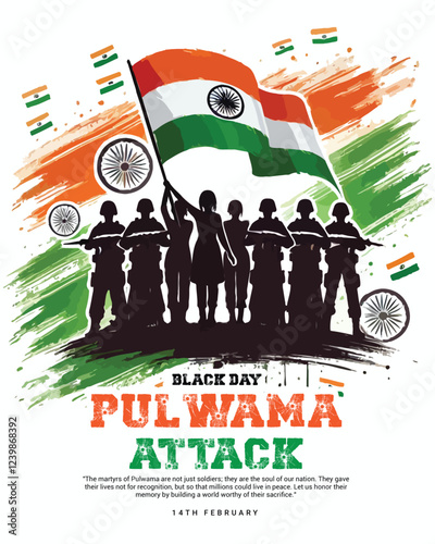 Pulwama Attack a black day in India Social Media Post Template banner
