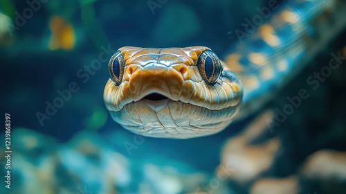 close-up of a snake's head photo