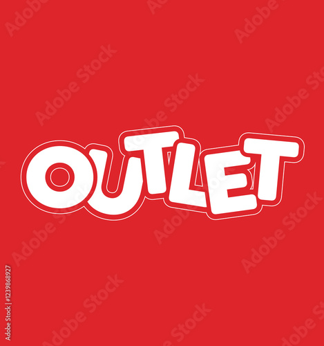 Outlet red and white. Outlet Store