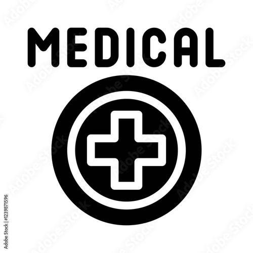 medical cross glyph icon